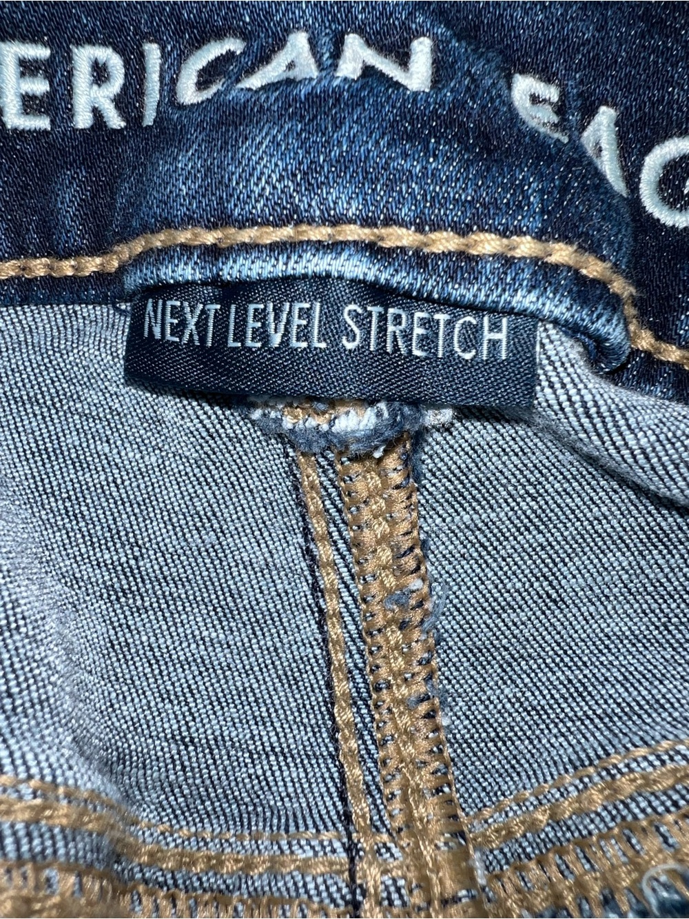 American Eagle | Next Level Stretch Curvy Super High-Rise Flare Dark Wash Sz 14 - Picture 11 of 13
